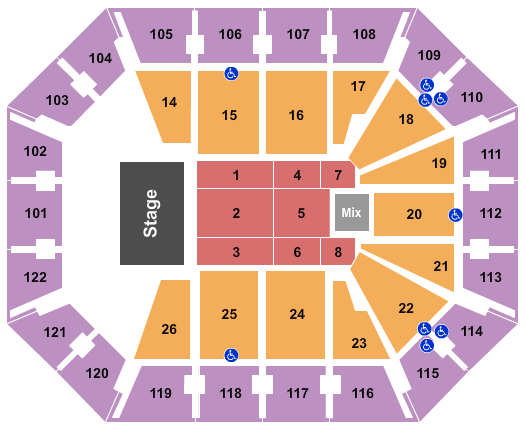 Mohegan Sun Arena Rush Seating Chart